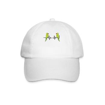 Cacatoès de perroquet coloré avec des fleurs Fan Cadeau - Casquette classique - blanc/blanc - Devant