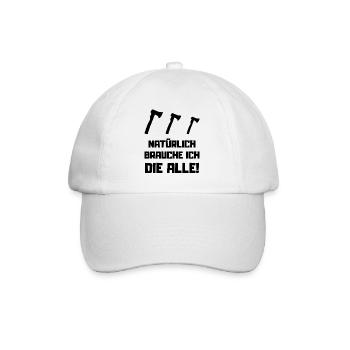 Männer Holzmachen Axt Sammlung Holz - Baseballkappe - Weiß/Weiß - Vorne