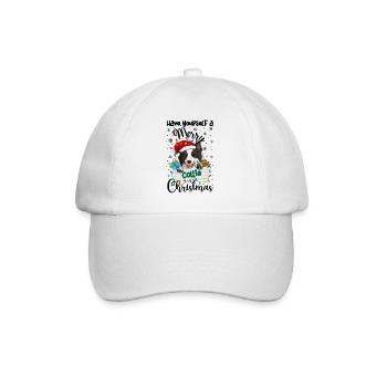 Border Collie Noël Border Collie Cadeaux de Noël - Casquette classique - blanc/blanc - Devant