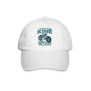 Le meilleur motard et le meilleur kiné - Casquette classique - blanc/blanc - Devant