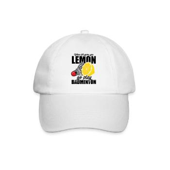 When Life Gives You Lemon Go Play Badminton Player - Baseballkappe - Weiß/Weiß - Vorne