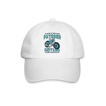 Le meilleur motard et le meilleur pâtissier - Casquette classique - blanc/blanc - Devant