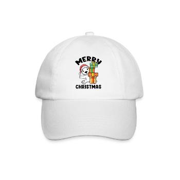 Merry Christmas Polar Bear with Gifts - Baseball Cap - white/white - Front