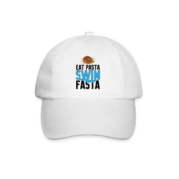 Eat Pasta Swim Fasta 10 - Baseballkappe - Weiß/Weiß - Vorne