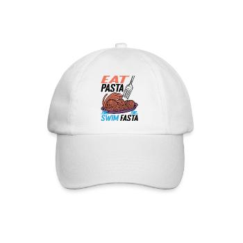 Eat Pasta Swim Fasta 11 - Baseballkappe - Weiß/Weiß - Vorne