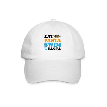 Eat Pasta Swim Fasta 9 - Baseballkappe - Weiß/Weiß - Vorne