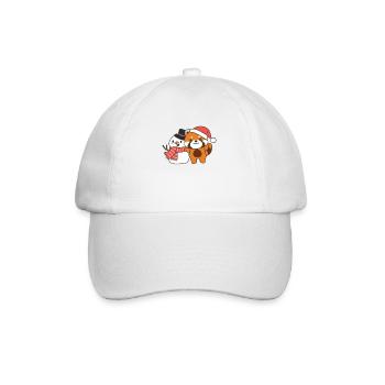 Panda roux avec bonhomme de neige en hiver pour Noël - Casquette classique - blanc/blanc - Devant