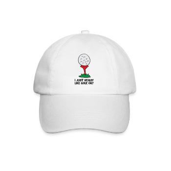 I Just Really Like Golf, Ok? Funny Golf - Baseball Cap - white/white - Front