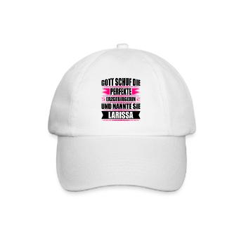 Erzgebirge Frau Namen Sachsen Larissa - Baseballkappe - Weiß/Weiß - Vorne