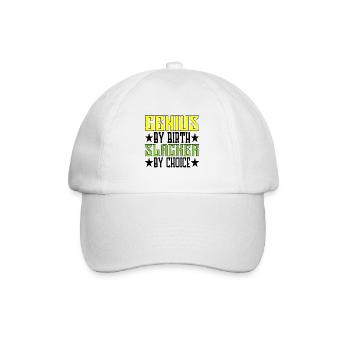 Genius By Birth Slacker By Choice 5 - Baseball Cap - white/white - Front