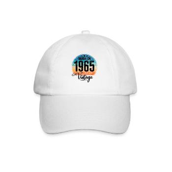 Vintage Made in 1965 Geburtsjahr 1965 Geburtstag - Baseballkappe - Weiß/Weiß - Vorne