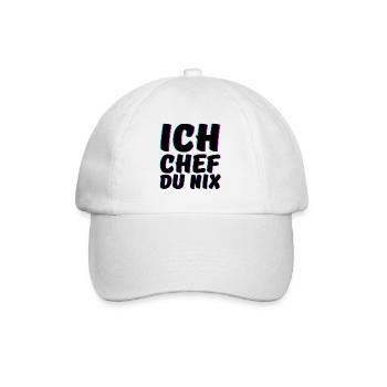 Ich Chef du Nix Spruch Big Boss - Baseballkappe - Weiß/Weiß - Vorne