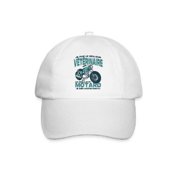 Le meilleur motard et le meilleur vétérinaire - Casquette classique - blanc/blanc - Devant