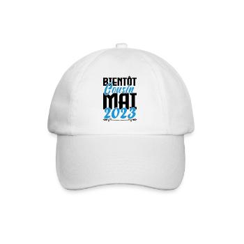 Cadeau Annonce grossesse bientôt Cousin Mai 2023. - Casquette classique - blanc/blanc - Devant