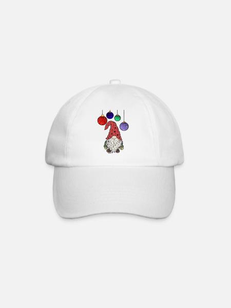 Christmas Gnome Christmas Elves - Baseball Cap - white/white
