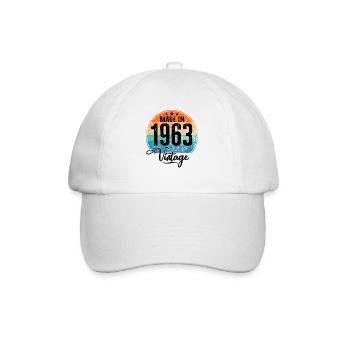 Vintage Made in 1963 Year of birth 1963 Birthday - Baseball Cap - white/white - Front