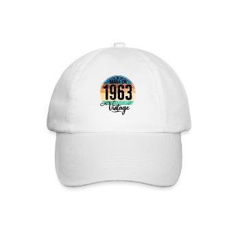 Vintage Made in 1963 Year of birth 1963 Birthday - Baseball Cap - white/white - Front
