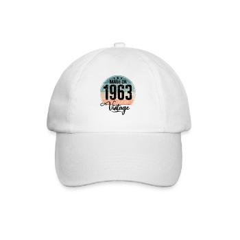 Vintage Made in 1963 Year of birth 1963 Birthday - Baseball Cap - white/white - Front
