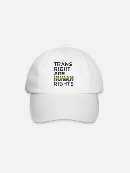 Lgbtq Trains right are human rights - Baseball Cap - white/white