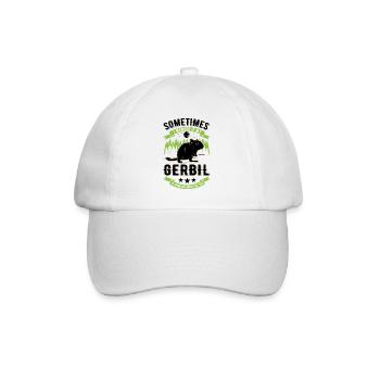 Gerbil Gift Racing Rat Gerbil - Baseball Cap - white/white - Front