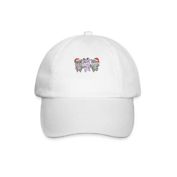 Hippo Christmas Animals Cute Hippos - Baseball Cap - white/white - Front