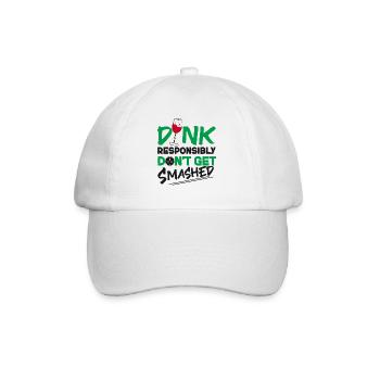 Pickleball Pun Wine Dink - Baseball Cap - white/white - Front