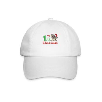 Chat de Noël Chats mon 1er Noël - Casquette classique - blanc/blanc - Devant