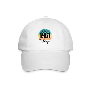 Millésime fabriqué en 1961 Année de naissance 1961 Anniversaire - Casquette classique - blanc/blanc - Devant