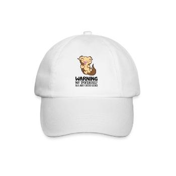 Warnung kann spontan über Haubengeckos sprechen - Baseballkappe - Weiß/Weiß - Vorne