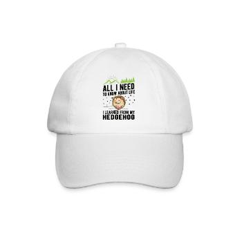 Igel Geschenk Stacheligel - Baseballkappe - Weiß/Weiß - Vorne