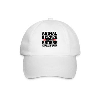 Animal Keeper Because Badass Miracle Worker Animal - Baseballkappe - Weiß/Weiß - Vorne