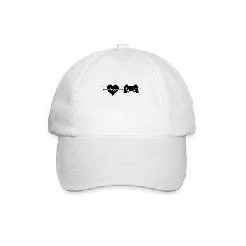 gaming heartbeat - Baseball Cap - white/white - Front