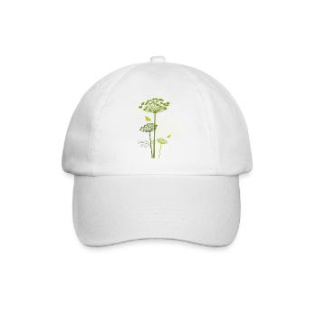 Silhouette of blooming fennel - Baseball Cap - white/white - Front