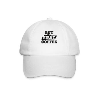 Kaffee Sarkasmus Freunde Glück Freude Cappuccino - Baseballkappe - Weiß/Weiß - Vorne