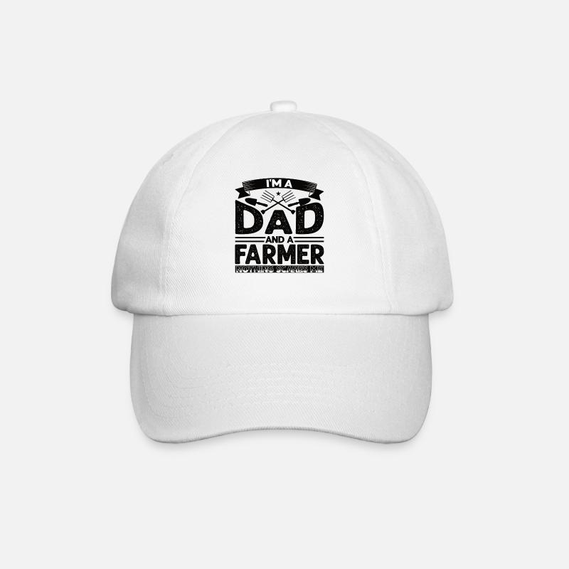 Bauer und Papa Geschenk Vater und landwirt - Baseballkappe - Weiß/Weiß