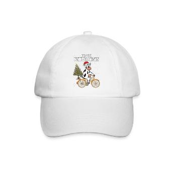 KUH FAHRRAD FROHE WEIHNACHTEN - Baseballkappe - Weiß/Weiß - Vorne