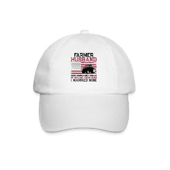Farming Farmer Husband Tractor - Baseball Cap - white/white - Front