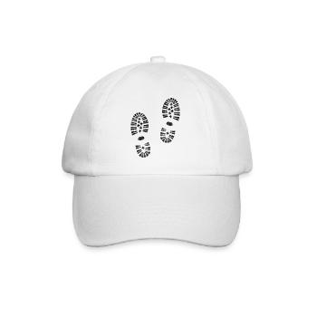 Boot prints, hiking boots, mountain hiking - Baseball Cap - white/white - Front