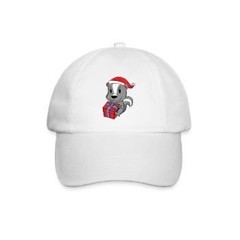 Bébé moufette de Noël avec cadeau - Casquette classique - blanc/blanc - Devant