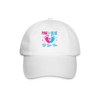 Pink or Blue We Love You Baby Gender Reveal - Baseball Cap - white/white - Front