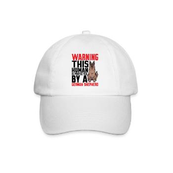 This Human Is Protected by A German Shepherd 5 - Baseball Cap - white/white - Front