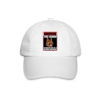 This Human Is Protected By A German Shepherd 4 - Baseball Cap - white/white - Front