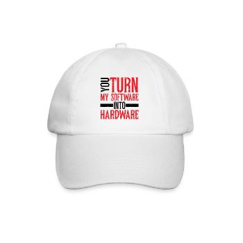 Vous transformez mon logiciel en matériel 8 - Casquette classique - blanc/blanc - Devant