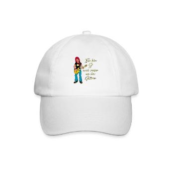 Ich bin 8 - Mädchen Gitarrist - Baseballkappe - Weiß/Weiß - Vorne