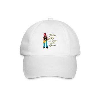 Ich bin 13 - Mädchen Gitarrist - Baseballkappe - Weiß/Weiß - Vorne