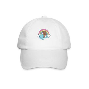 Narwhal Bear Ocean Unicorn kawaii Rainbow - Casquette classique - blanc/blanc - Devant