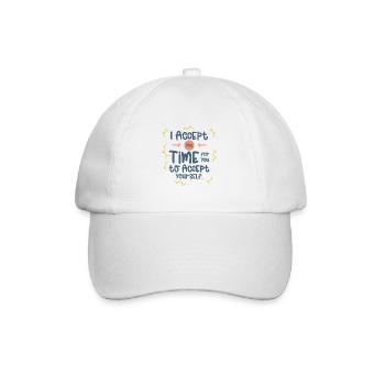 Inspirierender Motivator Selbstfürsorge - Baseballkappe - Weiß/Weiß - Vorne