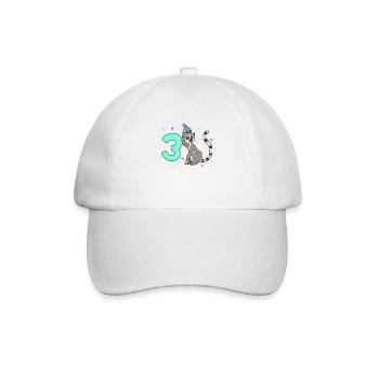 With Lemur - Children's birthday 3 years - Baseball Cap - white/white - Front