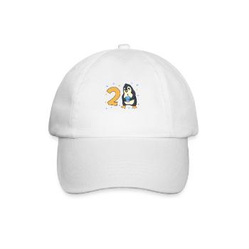 With penguin - children's birthday 2 years - Baseball Cap - white/white - Front