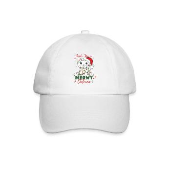 cat christmas animals cute cat meowy catmas - Baseball Cap - white/white - Front